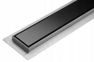 Lineárny odtok Wave Black Glass 90 cm